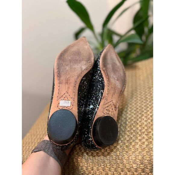 Sophia Webster Black Glitter Pointed Toe Flats Sz. 37 (US 6.5) - Picture 6 of 8